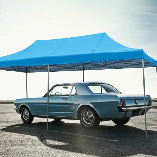 10&#x27; x 20&#x27; Carport Tent Pop Up Wedding Tent Folding Shelter Canopy-Blue