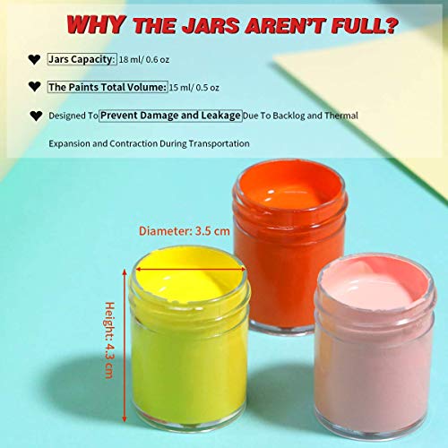 TBC The Best Crafts Halloween Acrylic Paint Jar, 24 Vivid Colors Model Paint Set, 0.5oz/15ml Each, Rich Pigment, Glides Smoothly