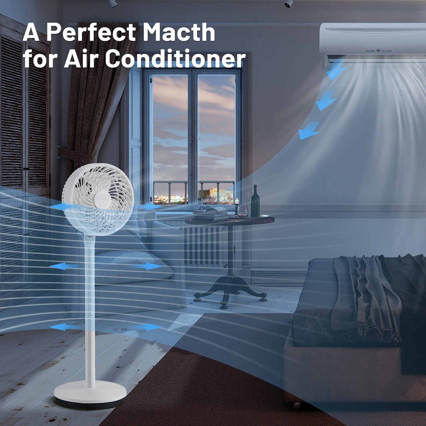 Costway 9&#x27;&#x27; Oscillating Pedestal Fan Portable Floor Fan w/ 3 Adjustable Heights &#x26; Speeds