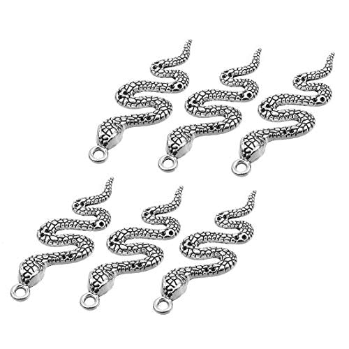 20 Pieces Alloy Snake Charms Mixed Smooth Metal Charms Pendants Accessory, DIY for Jewelry Making and Crafting(Silver)