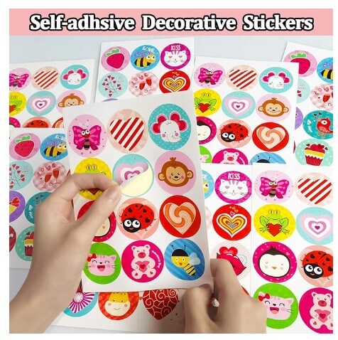 (720 PCS) Valentine&#x27;s Day Stickers, Heart Love Stickers, Gifts for Kids Classroom, Valentines Decorations for Goodie Bags/Crafts Decor