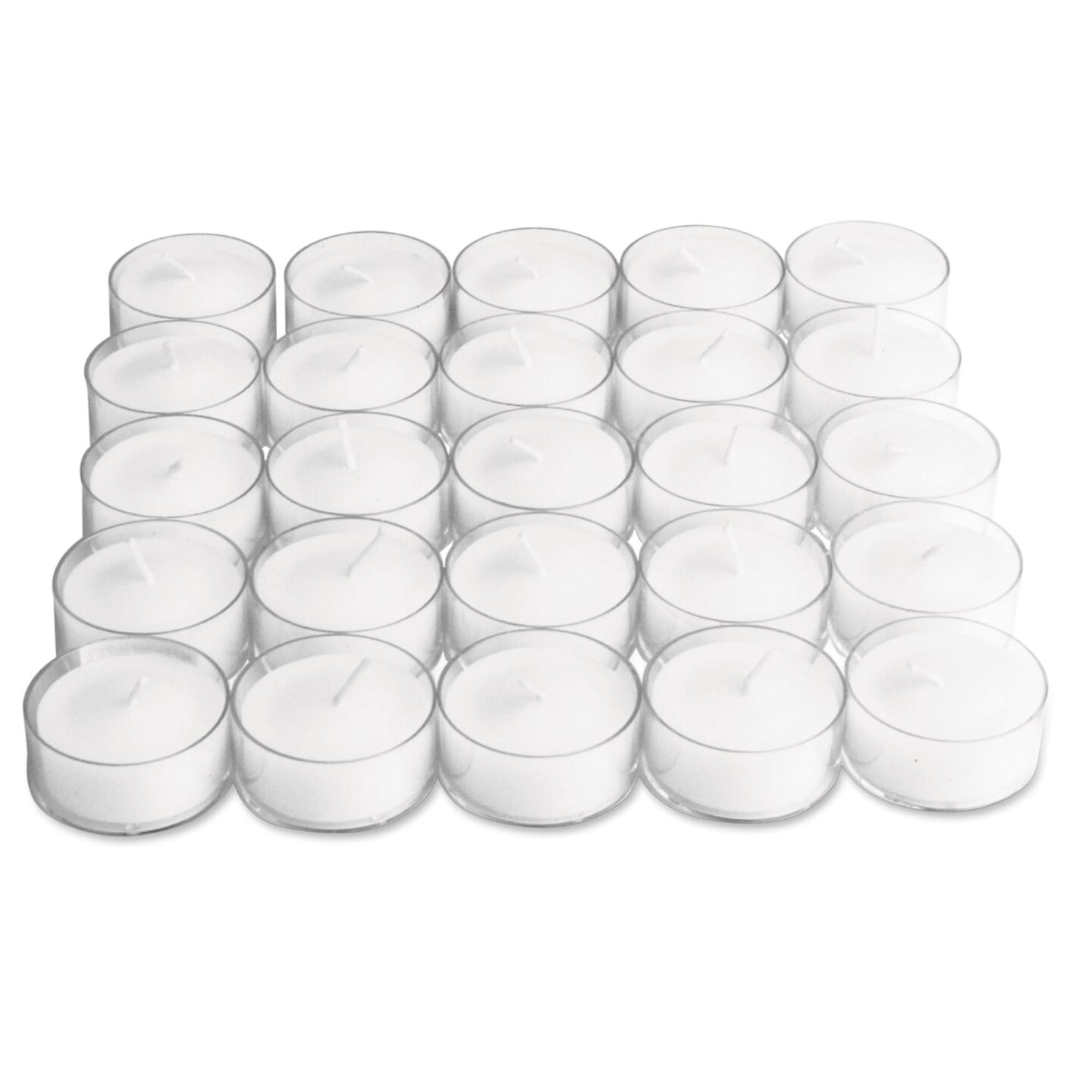 Unscented Basic Clear Cup Tealight Candle 25 Pack