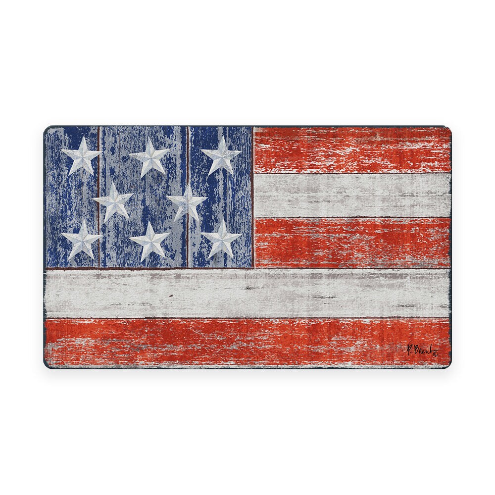 Rustic Patriotic Door Mat (18 x 30&#x22;)
