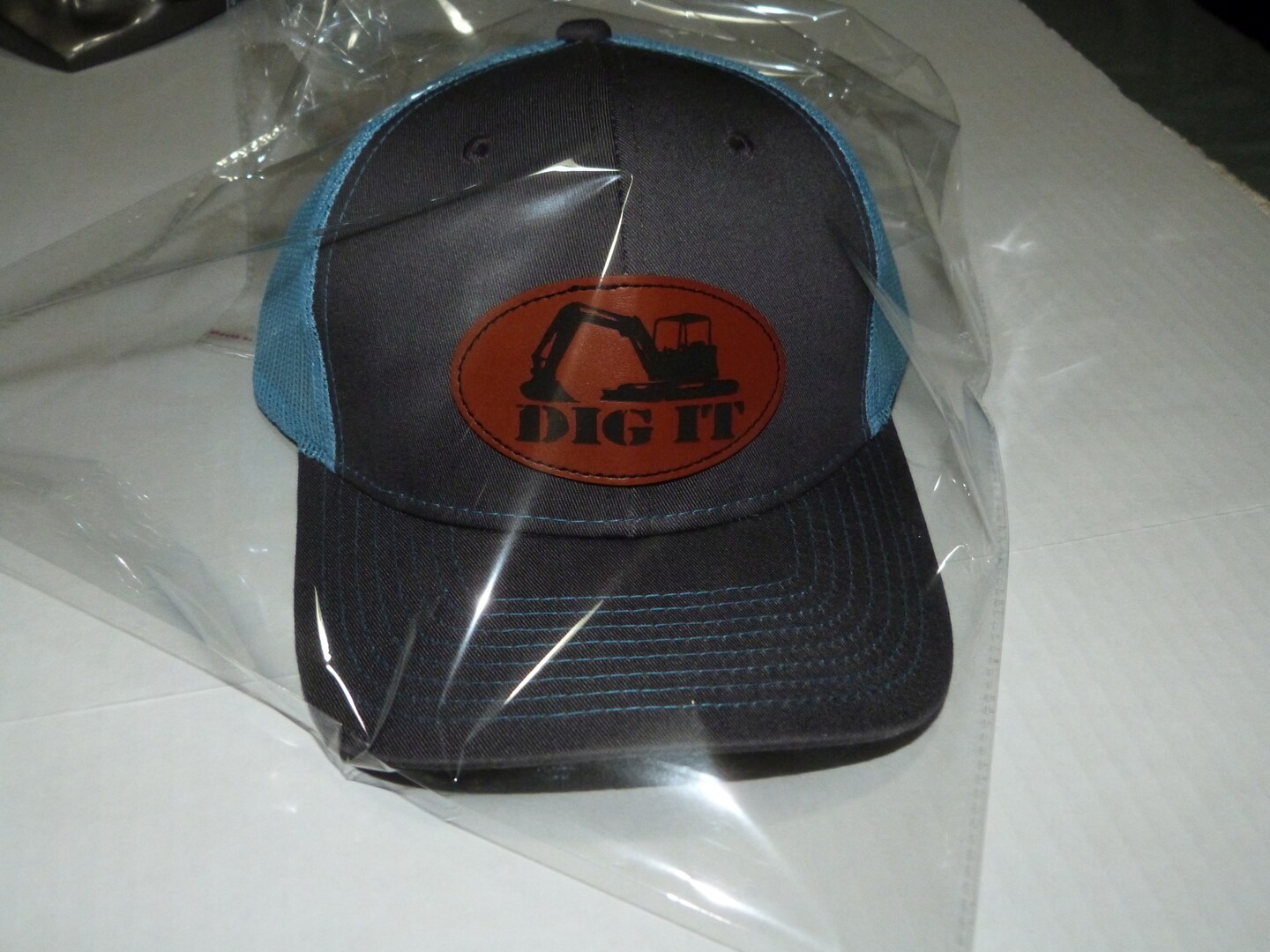 帽子 dig-over Light Blue digit Trucker Dig It patch hat mini excavator cap