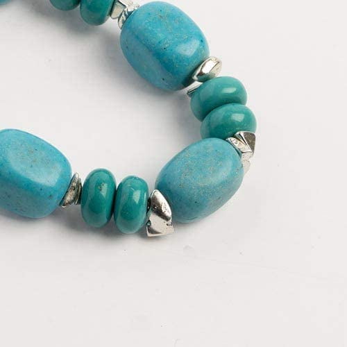 Earth's Jewels Semi-Precious Dyed Turquoise Natural Magnesite Stretch Bracelet
