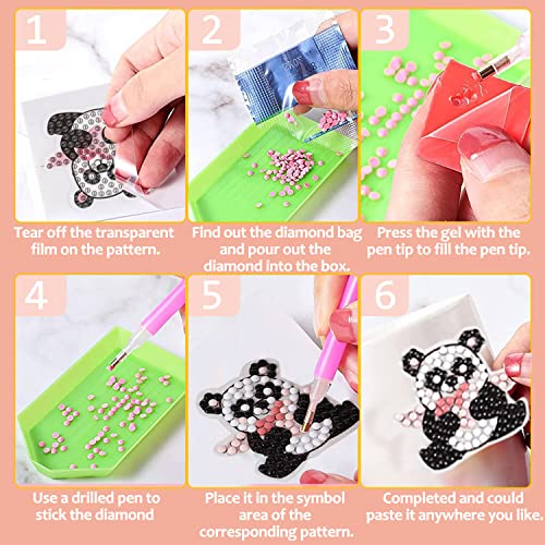 28 Pieces Valentines Day Cards for Kids - Diamond Painting Kits+ 28pcs Valentines Cards, Kids Valentines Day Cards with 7 Different Gem Stickers for School Classroom Valentine&#x27;s Gifts Exchange Decorations