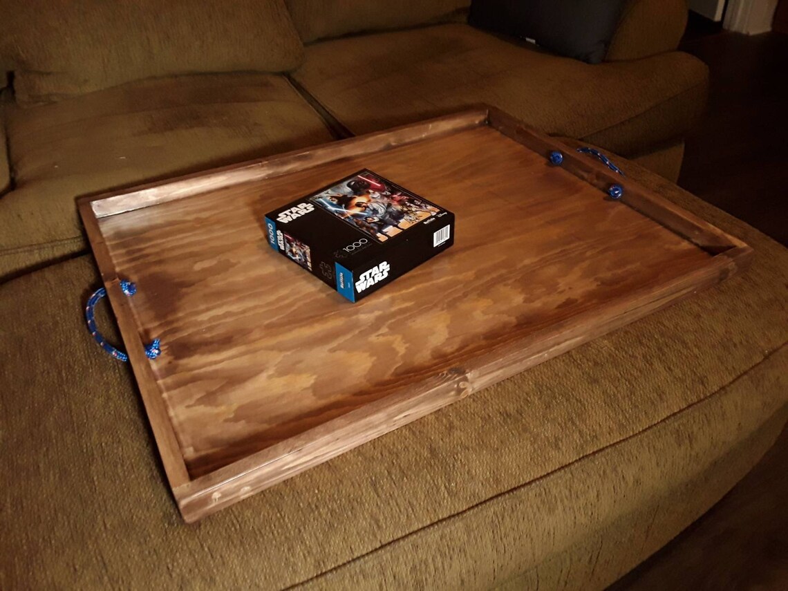 Large Wood Puzzle Tray with Handles – Hangout Home