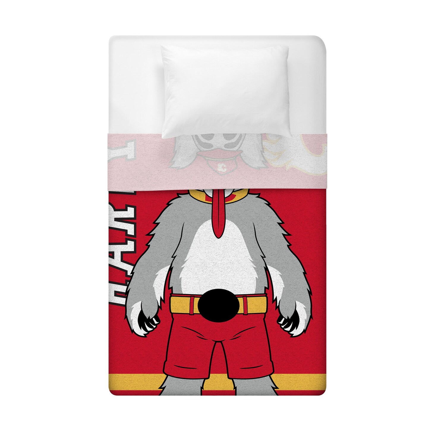 Sleep Squad Calgary Flames Harvey the Hound Mascot 60&#x201D; x 80&#x201D; Raschel Plush Hockey Blanket