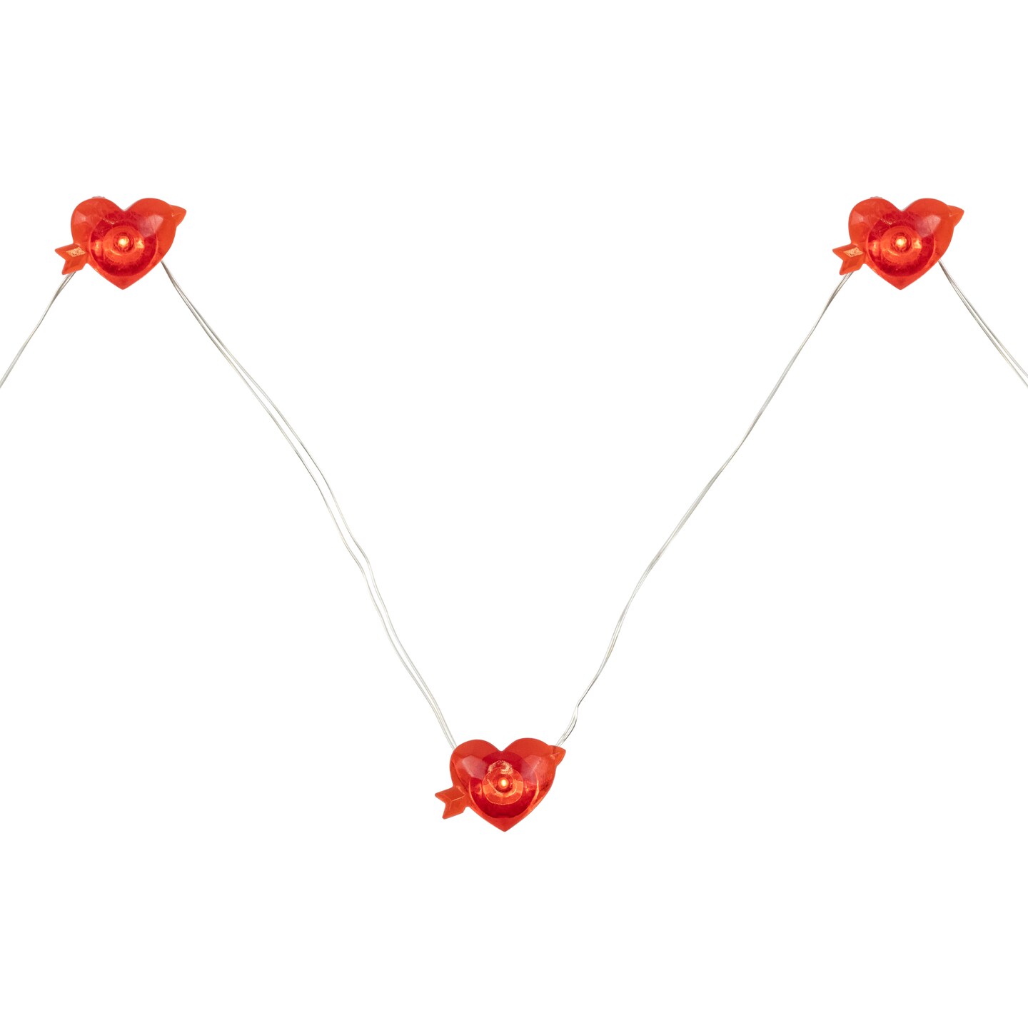 Northlight 20-Count Valentine&#x27;s Day Heart and Arrow LED Fairy Lights, 6.25ft, Copper Wire