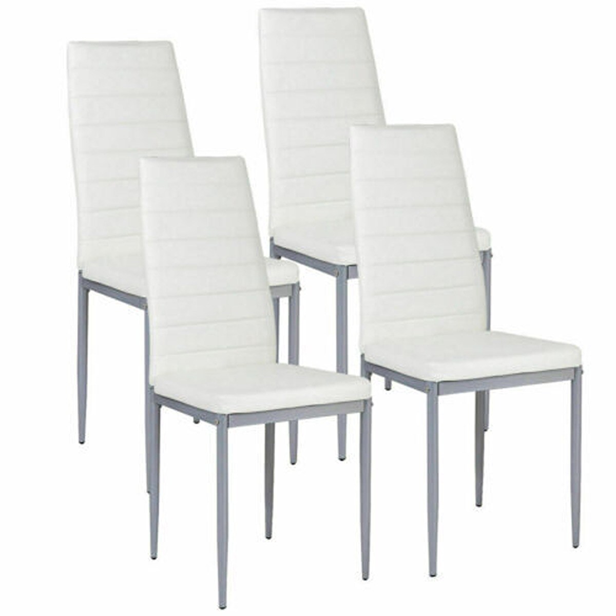 Durable Dining Table with 4 Leather Chairs 