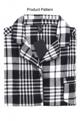 Women&#x27;s White Plaid PJ Set