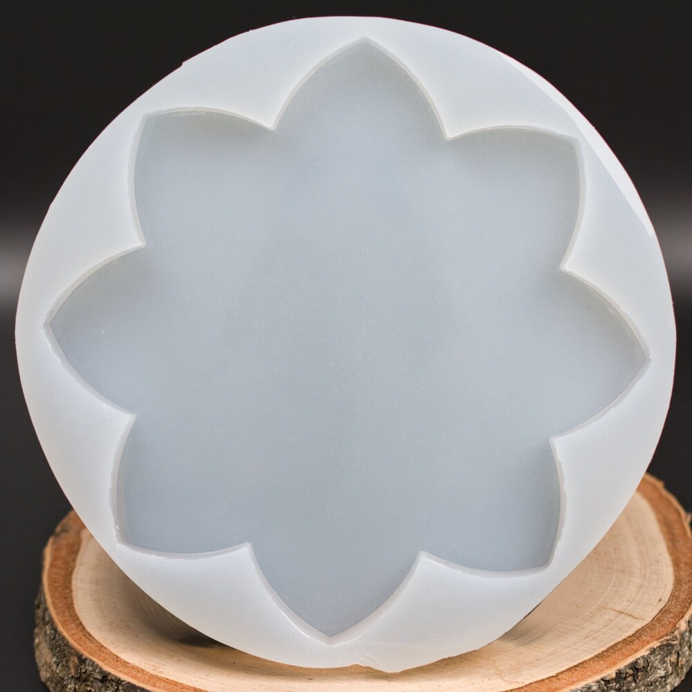 Handmade 8 Point Flower Silicone Coaster Mold