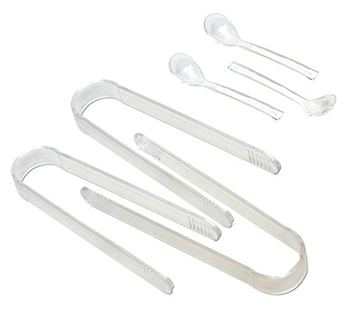 5 Compartment Condiment Server Caddy - Serving Tray Container with 5 Removable Dishes with Over 2 Cup Capacity Each and Hinged Lid | 3 Serving Spoons + 3 Tongs Included