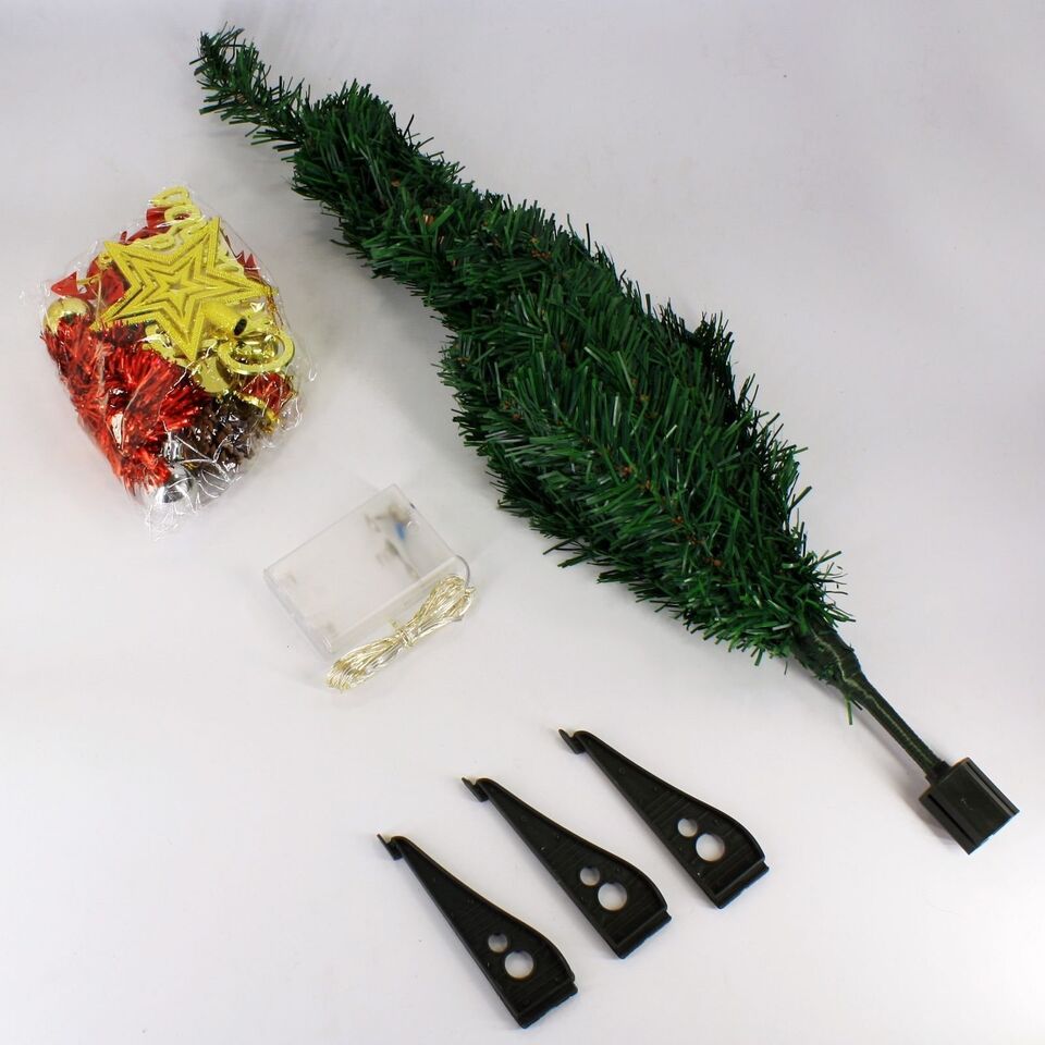 Kitcheniva Tabletop Artificial Mini Christmas Tree With LED &#x26; Ornaments 2FT