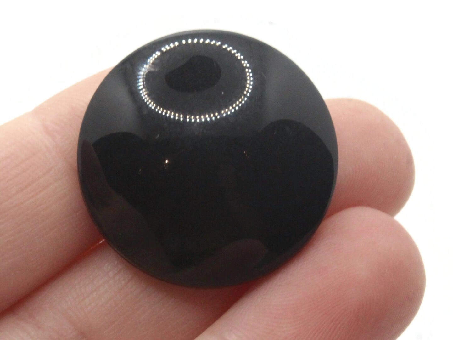 4 27.5mm Vintage Black Plastic Shank Buttons