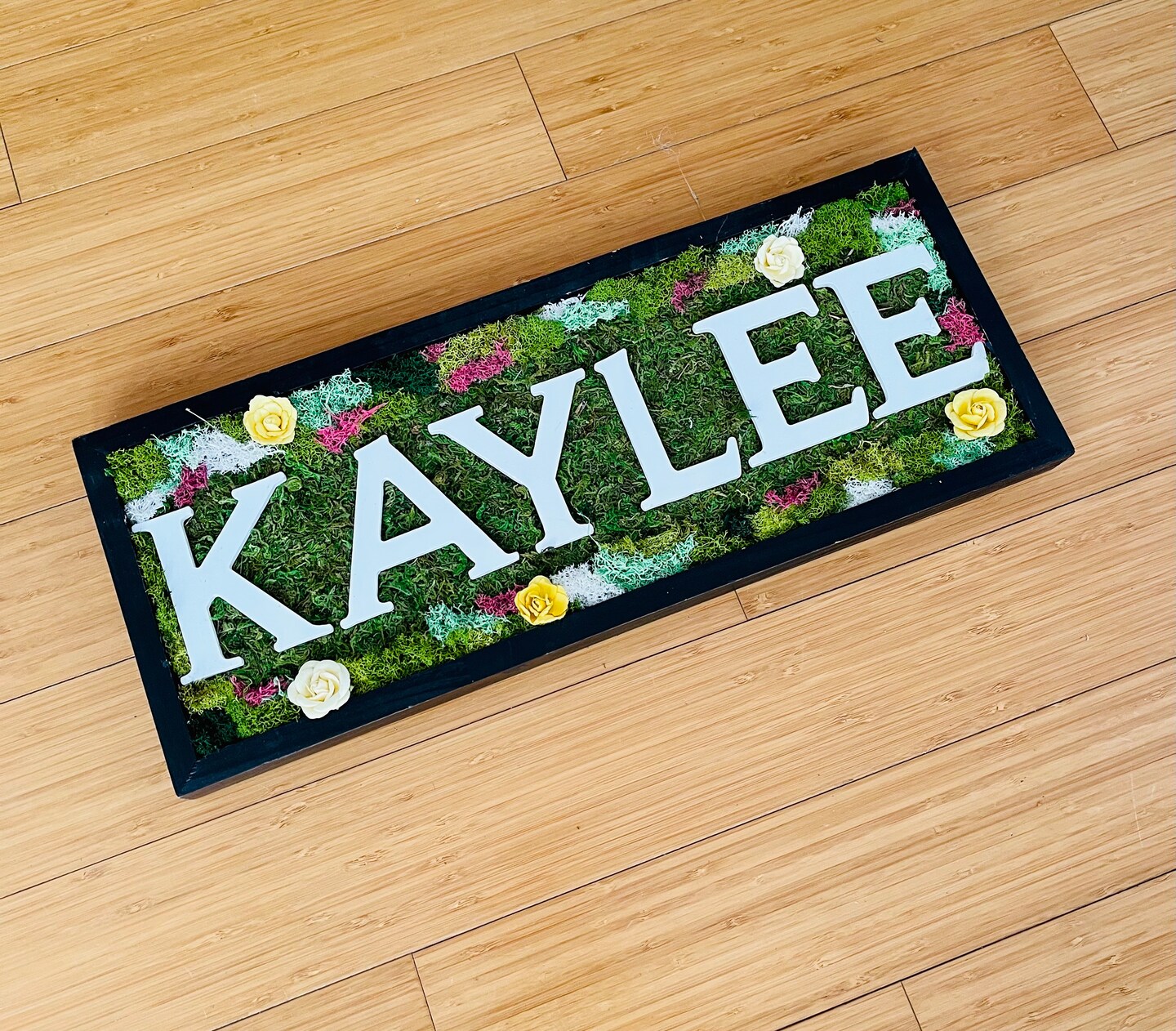 Custom Moss Art Frame with Wood Letters DIY Guide image 4