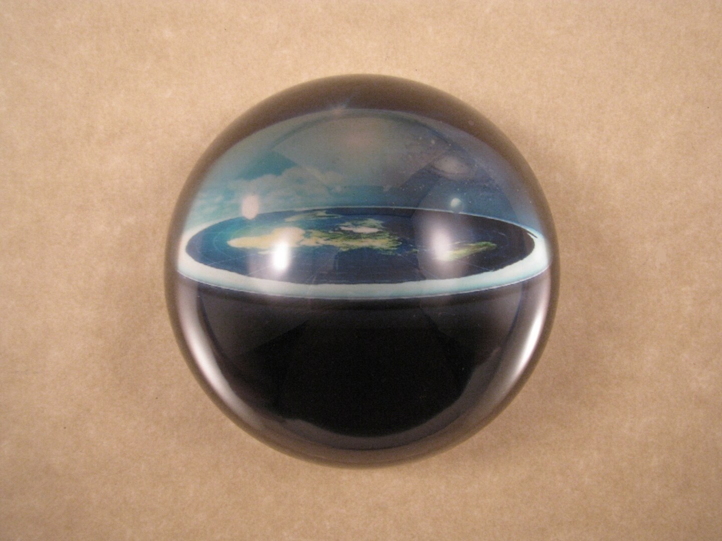 Dome Over Flat Earth, Earth Paperweight, Flat Earth Dome, Celestial Paperweight, Medium Glass