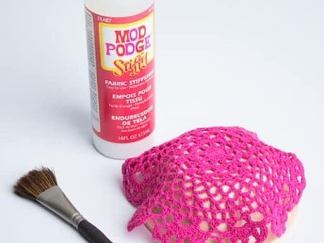 Mod Podge Stiffy Fabric Stiffener - 8oz Quick Mod Podge Fabric and Hat Stiffener, 3 Pixiss Foam Brushes for Fabric Stiffener Spray and Mod Podge Crafts