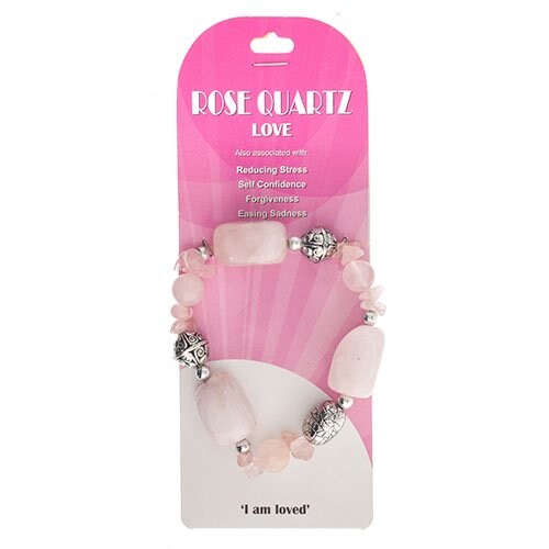 Earth's Jewels Semi-Precious Jasper Rose Quartz Natural Bracelet