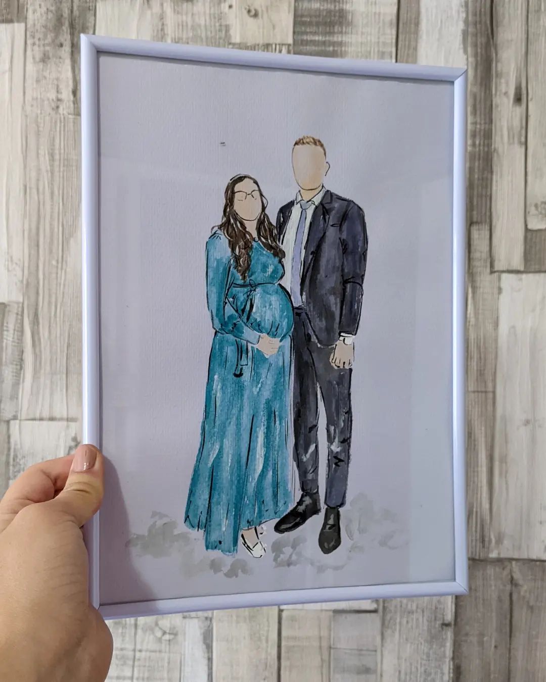 Custom PORTRAIT watercolor (faceless )