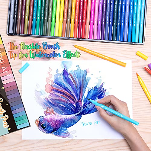 35 Dual Markers Pen for Adult Coloring Book, Coloring Brush Art Marker, Fine Tip Colored Pens for Kids, Bullet Journaling Drawing Planner