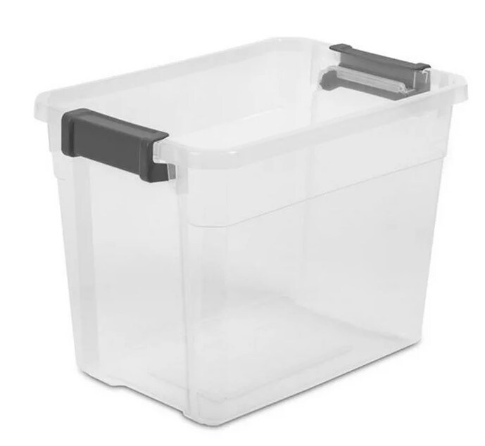 6 Pack of 30 Qt Clear Plastic Storage Container Bins with Latch Lid