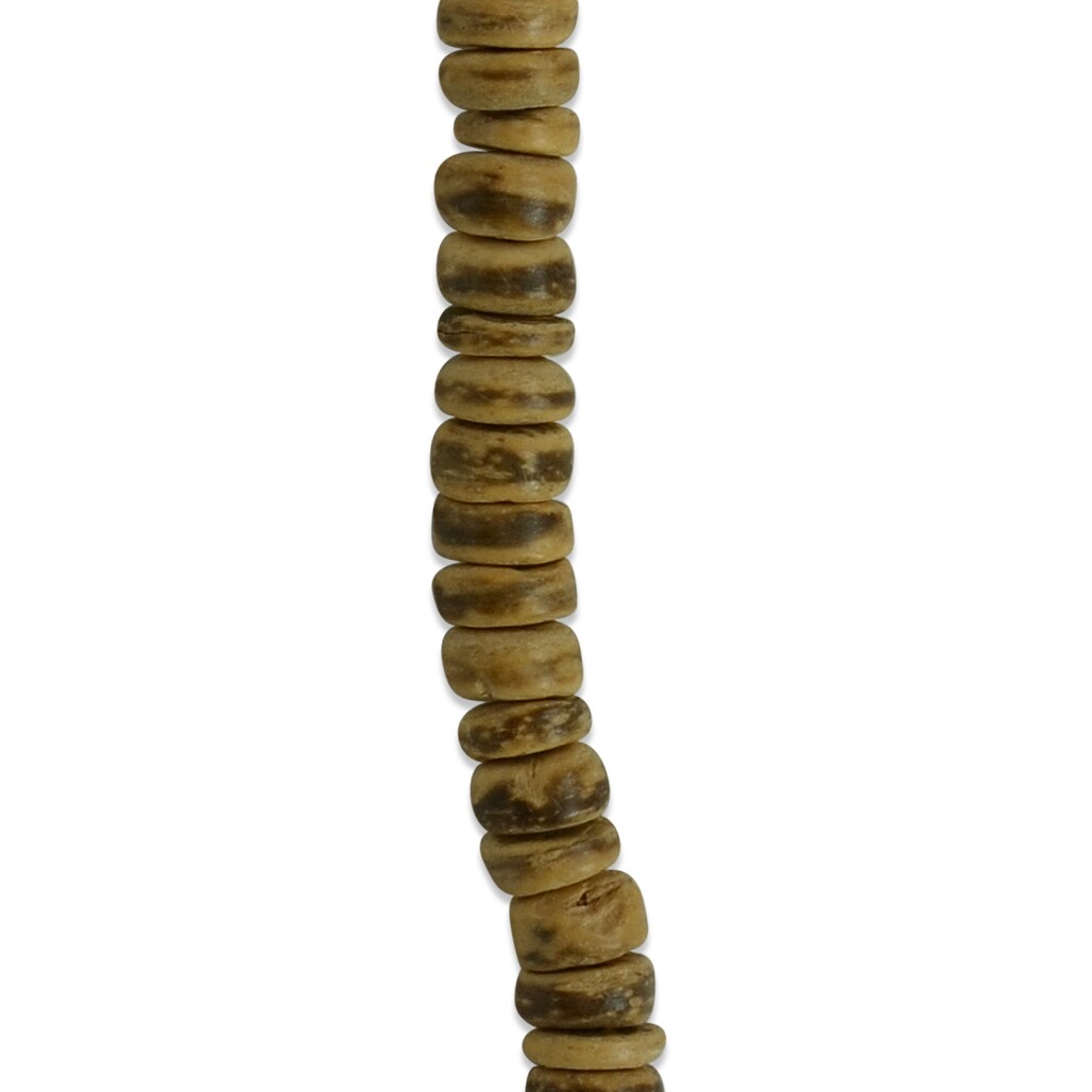 Coconut Disk Beads -Light Brown - 6mm - 8&#x22; Strand