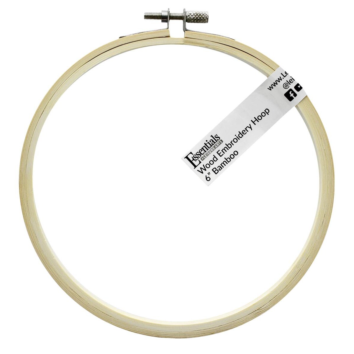 Essentials by Leisure Arts Wood Embroidery Hoop 6" Bamboo - wooden hoops for crafts - embroidery hoop holder - cross stitch hoop - cross stitch hoops and frames