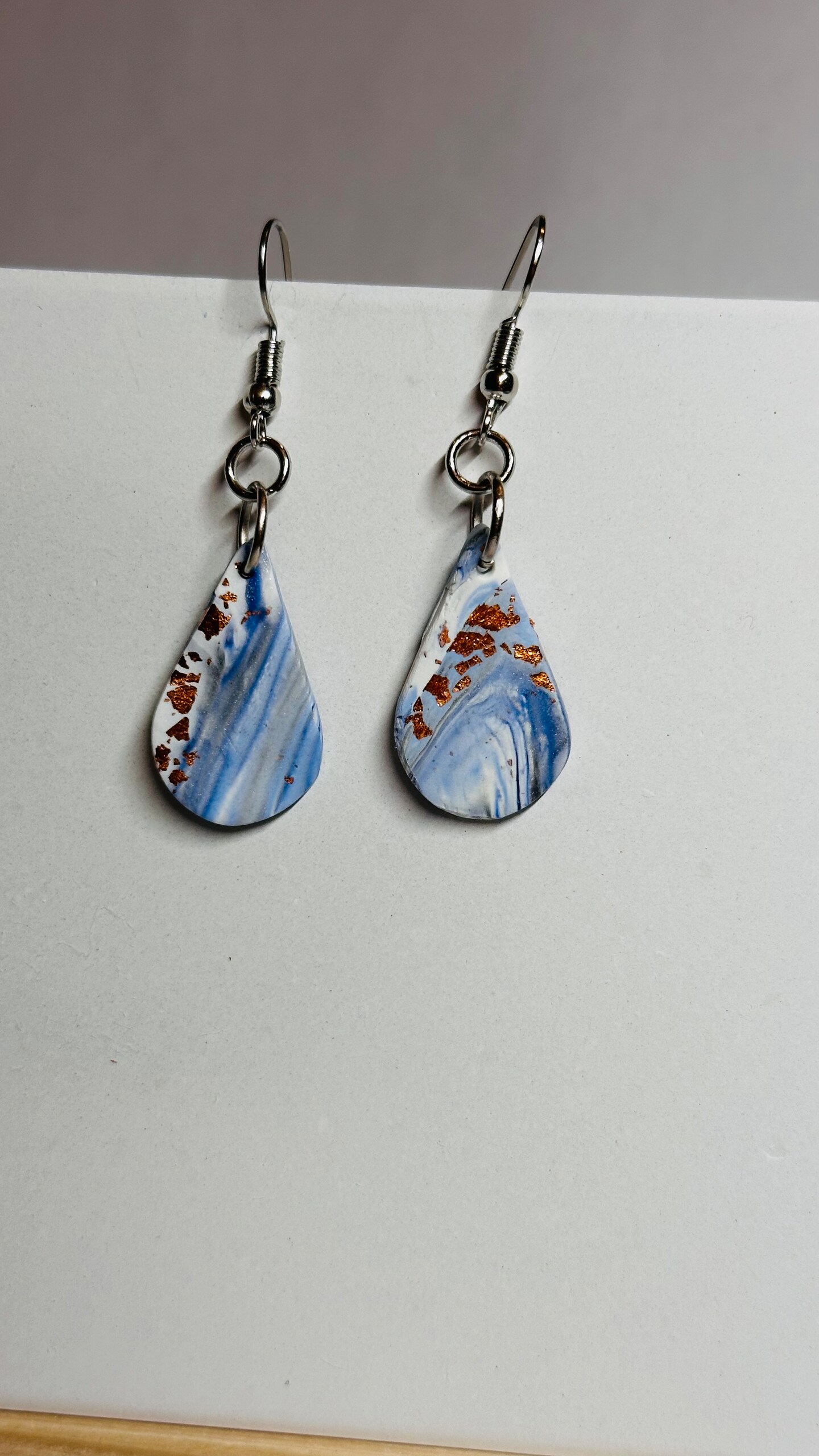 Blue 2025 marble earrings