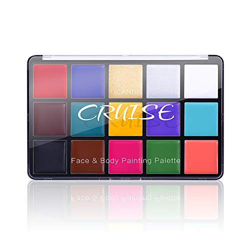 UCANBE Face Body Paint Oil, Professional 15 Colors FX Makeup Palette- Non  Toxic Hypoallergenic Safe Facepaint for Halloween, Cosplay Costumes, Parties  and Festivals