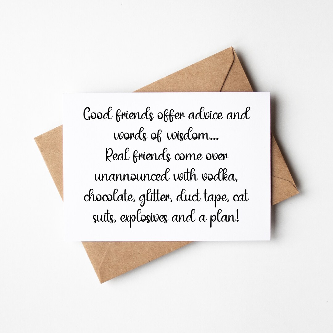 Friendship Card, Funny Cards for a Friend, Quotes About Life and  Girlfriends, Funny Birthday Card for Friend, Snarky Humor, Gift for Her |  MakerPlace by Michaels, image size:1080x1080