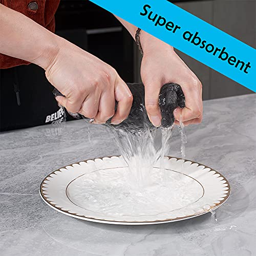 8 Pieces Kitchen Dish Towels ,100% Cotton Dish Cloths, Super Soft,Super Absorbent and Quick Drying Anti Odor,Very Suitable for Kitchen Cooking and Cleaning Kitchenware Washing,Drying Dishes (Gray)