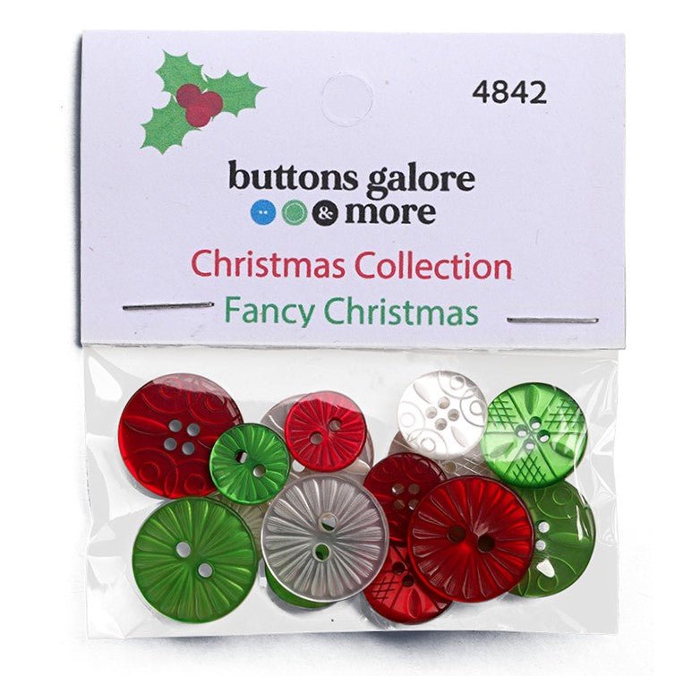 Buttons Galore Fancy Christmas Buttons for Sewing Crafts Scrapbooking DIY Projects. 48 Buttons - 3 Packs