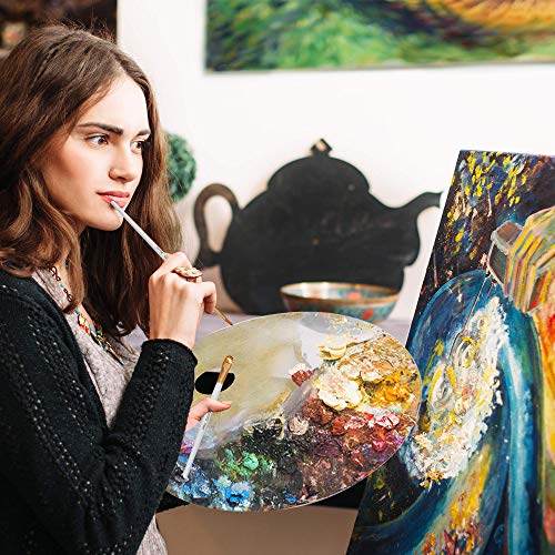 2 Pieces 15.7 x 11.8 Inches, Clear Oval-Shaped Non-Stick Acrylic Oil Paint Mixing Tray, Comfortable to Hold & Easy to Clean, for DIY Art Painting Plate (Big Size)