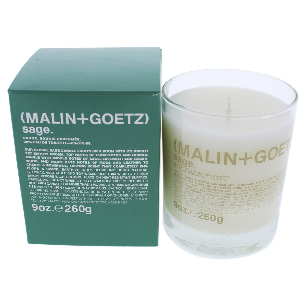 Malin + Goetz   Unisex CANDLES Scented Candle - Sage 9 oz
