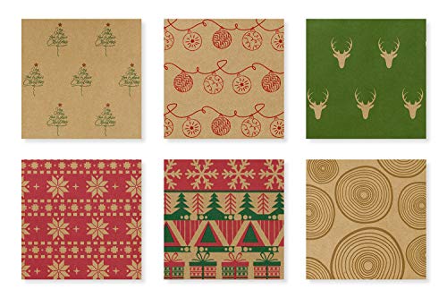  RUSPEPA Christmas Wrapping Paper, Kraft Paper - Red and Green  Plaids Style Designs - 4 Rolls - 30 inches x 10 feet per Roll : Health &  Household