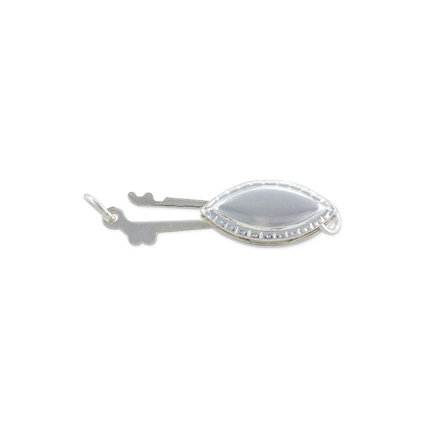 JewelrySupply Smooth Pearl Necklace Clasp in Sterling Silver .925