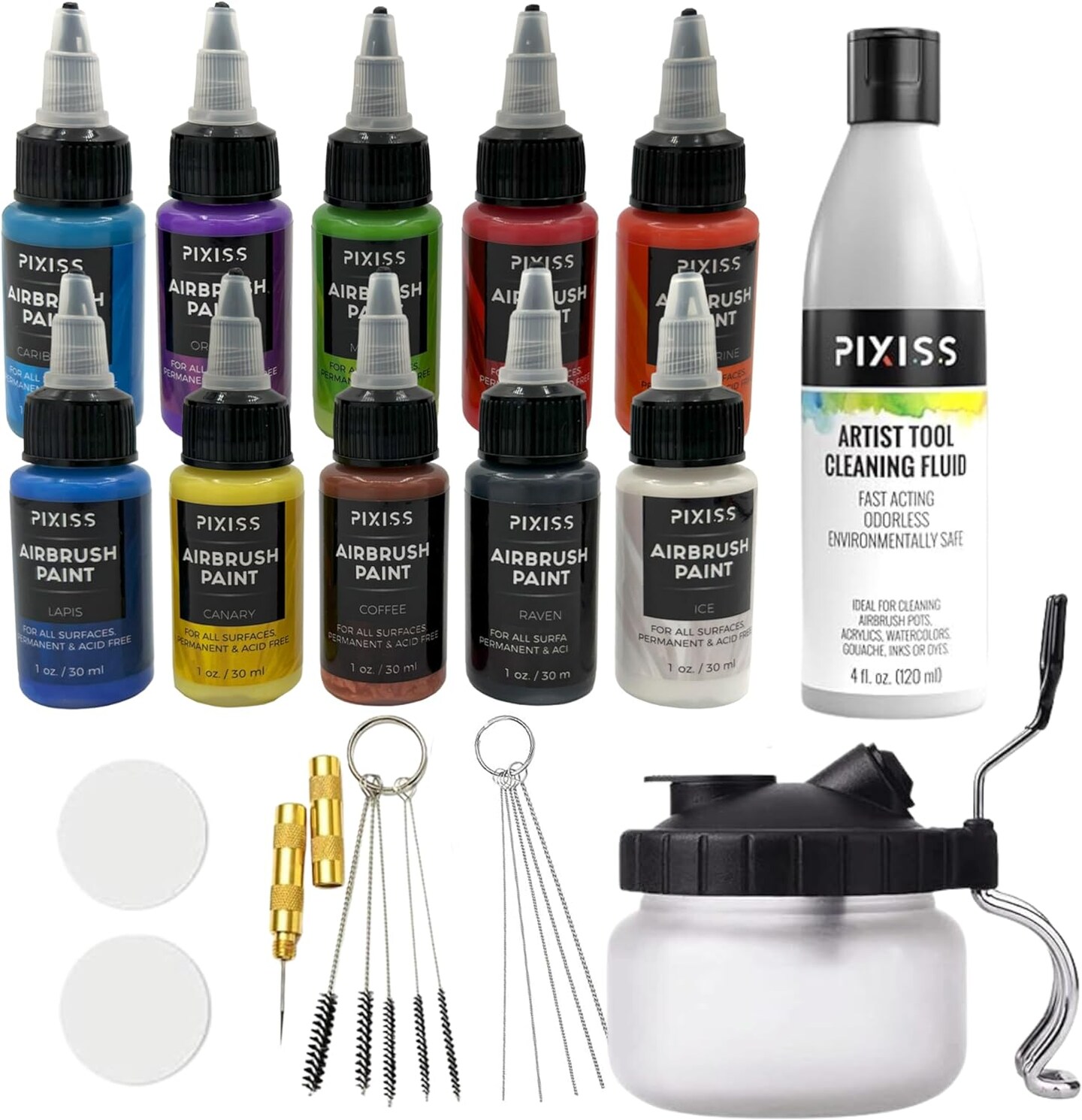 Airbrush Cleaning Kit with airbursh Cleaning Solution, Cleaning Pot