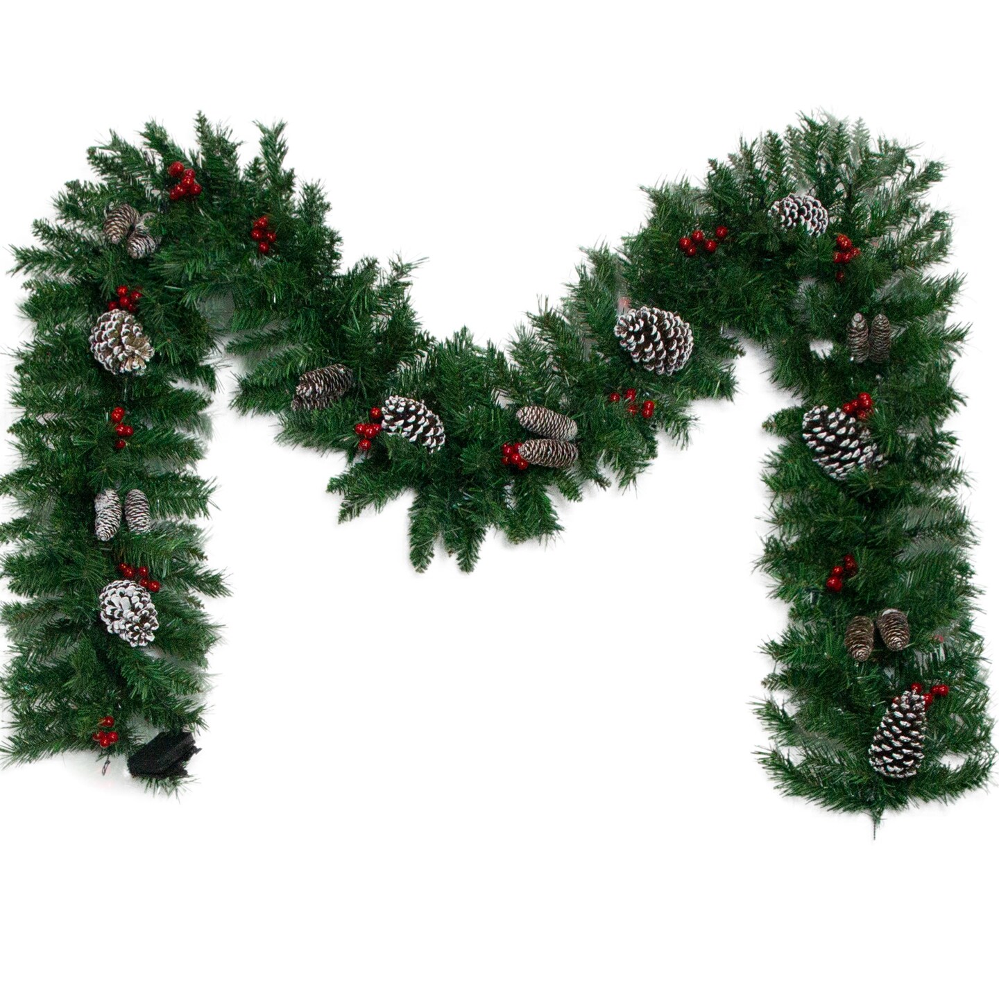 Pre-lit Xmas Tree Artificial Christmas 4-Piece Set; Garland;  Wreath and Set of 2 Entrance Trees X-mas