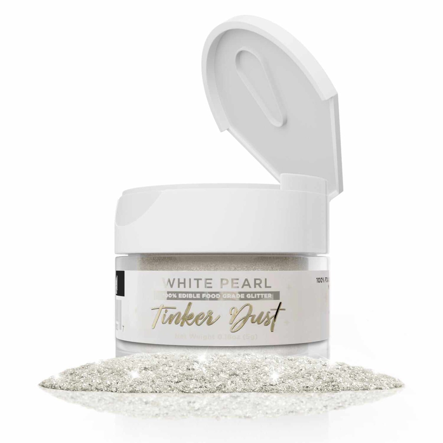 White Pearl Edible Glitter, Tinker Dust® 5 Grams