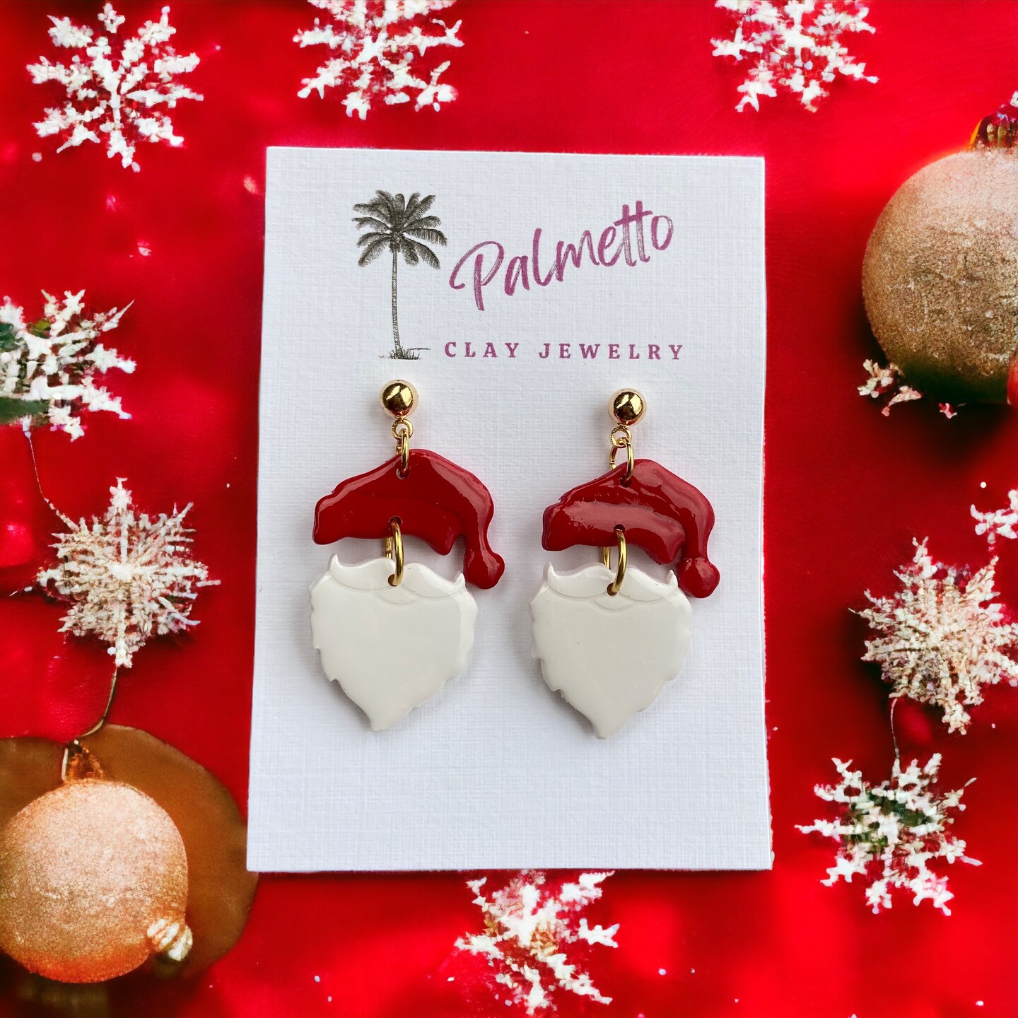 Clay hot sale christmas earrings
