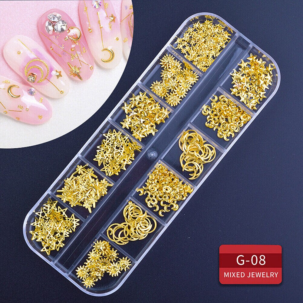 Kitcheniva Nail Glitter Flakes Sequins Rhinestones Pearl Nail Art Decorations