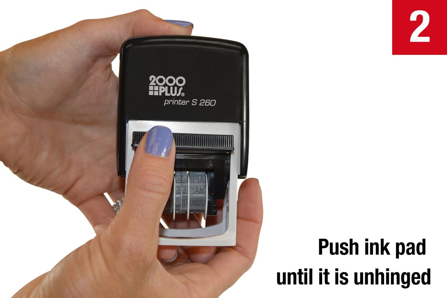 2000 PLUS 4 in 1 e-Message and Date Stamp, COMPLETED, EMAILED, ENTERED AND SCANNED, 1-3/4&#x22; X 15/16&#x22; Impression, Self-Inking, Red Ink