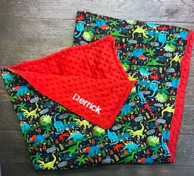 Dinosaurs blanket. outlet minky backing Weighted blanket. sensory, autism anxiety