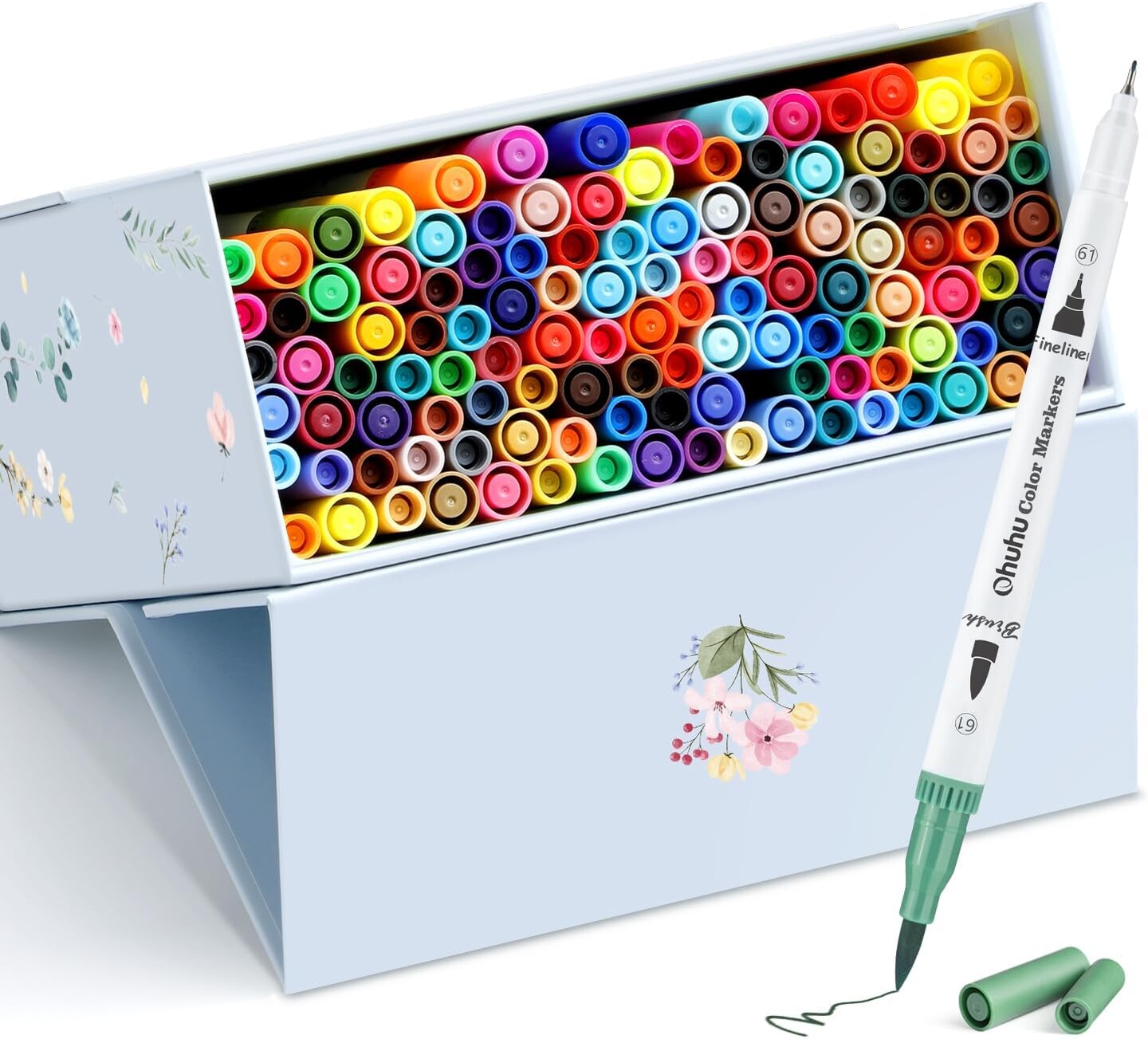 120 Colors Dual Tip Brush Pens, Fine Tip Brush Markers for Adult