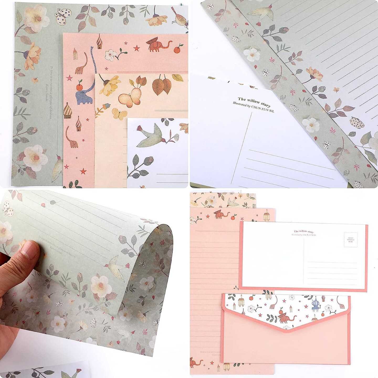 Kitcheniva Stationary Writing Paper With Envelopes Set 27 Pcs