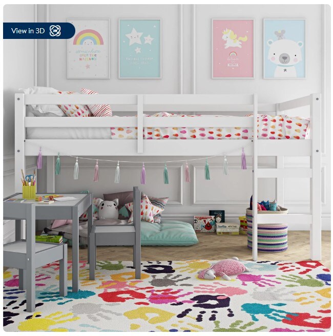 White Benson Junior Twin Loft Bed