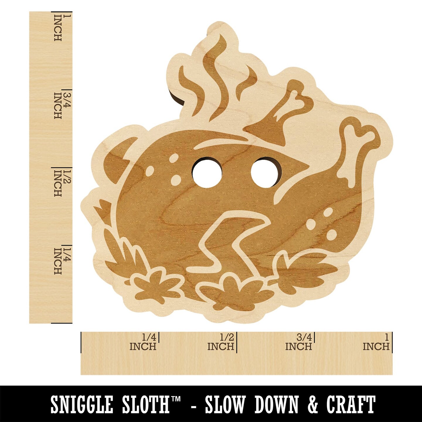 Delicious Turkey Dinner Thanksgiving Wood Buttons for Sewing Knitting Crochet DIY Craft