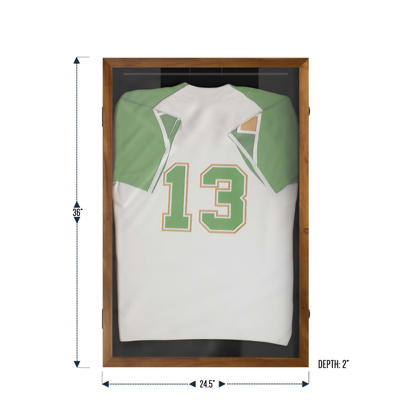 HBCY Creations Jersey Display Case - Solid Wood with Acrylic Window - Anti-Theft Lock with 2 Keys - For All Types of Jerseys