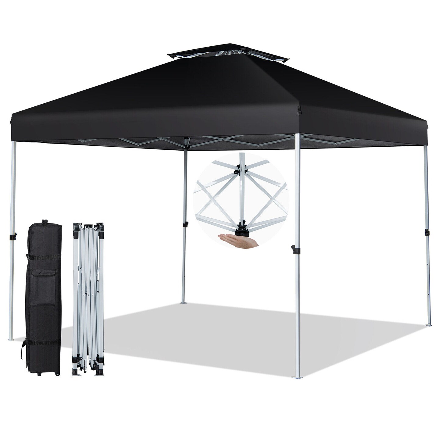 2-Tier Pop-up Canopy Tent with Wheeled Carry Bag